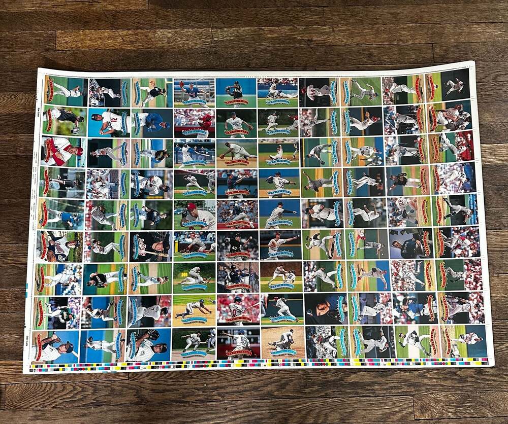 1997 Topps Stadium Club Baseball Uncut Sheet 4 Roger Clemens John Wetteland
